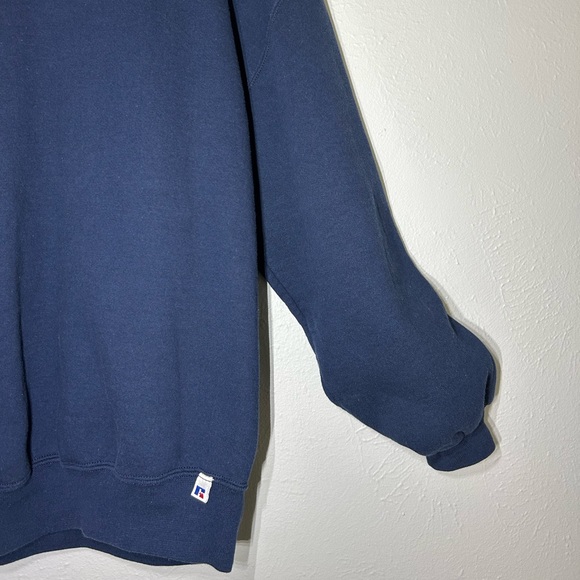 SOLD!!!!!!Vintage 90s Dark Blue Russell Athletics Crewneck Pullover Made in USA! - Picture 4 of 7